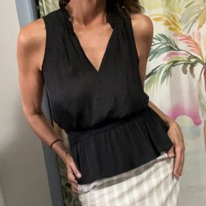 Tahari Black Sleeveless Top
